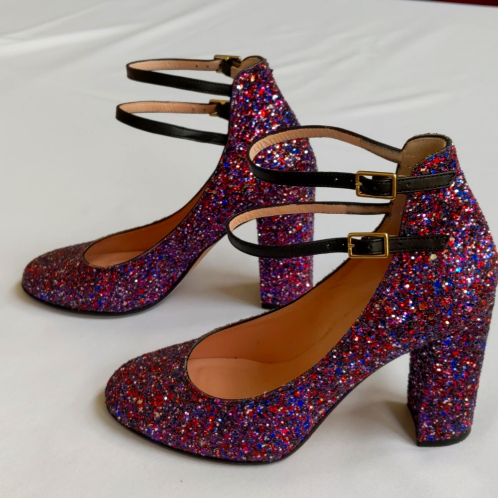 Kate Spade Glitter Mary Jane Heels
